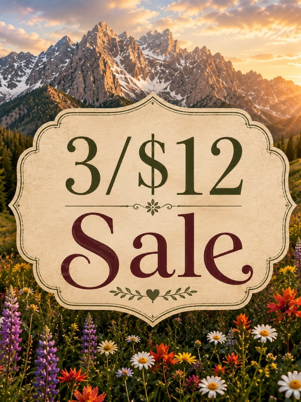 3/$12 Bundle Sale